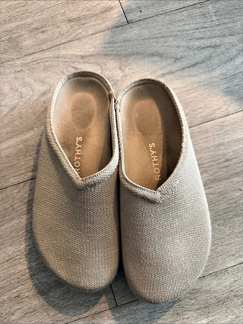 Rothy's The Casual Clog Textured Slip-On Slippers in Beige